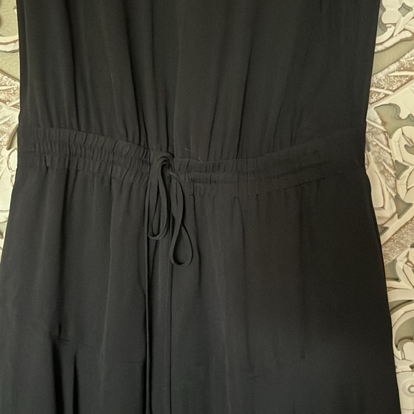 A.L.C. Silk Navy Midi Dress with Black Lace Detail sz 8 - Picture 6 of 14